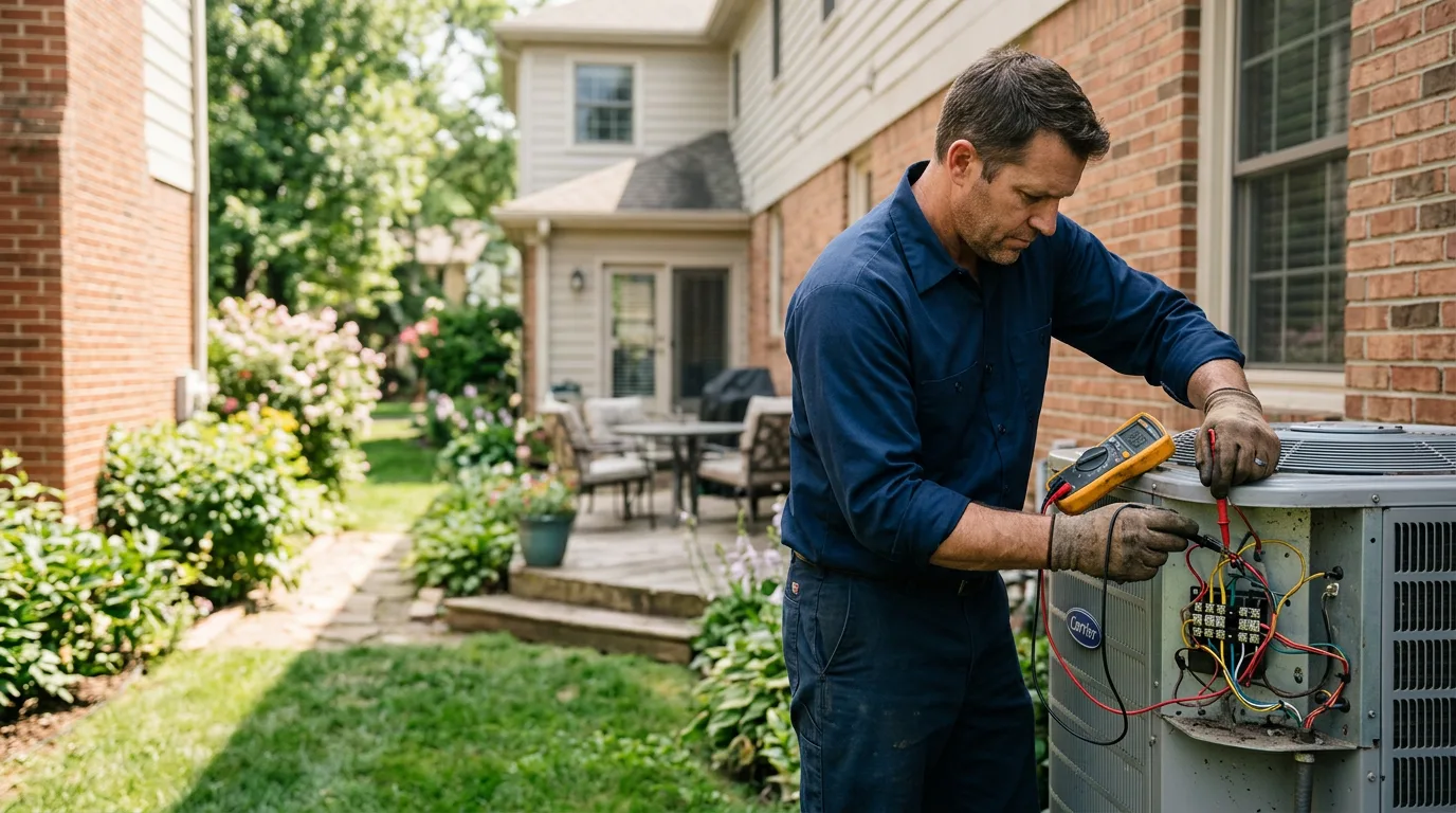 HVAC technician working near Laverne, OK